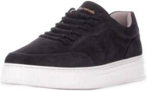 Barracuda Zwarte leren sneakers met geperforeerde details Black Heren