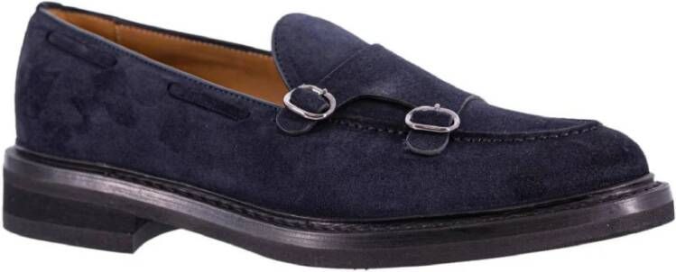 Barrett Dubbele Gesp Suède Loafer Blue Heren