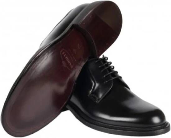 Barrett Geborsteld leren derby schoenen met ronde neus Black Heren