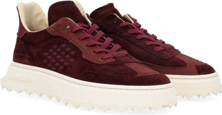 Be Positive Bordeaux Suède Sneaker Brown Dames