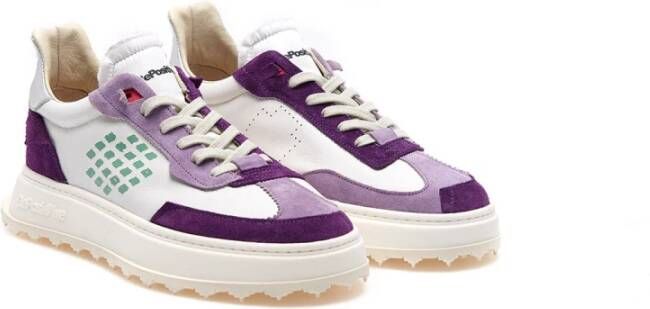 Be Positive Paarse Sneakers met Leren Details Purple Dames