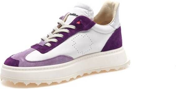 Be Positive Paarse Sneakers met Leren Details Purple Dames