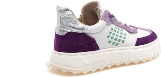 Be Positive Paarse Sneakers met Leren Details Purple Dames