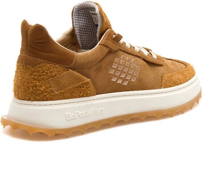 Be Positive Sneakers in Ocra Leer Beige Heren