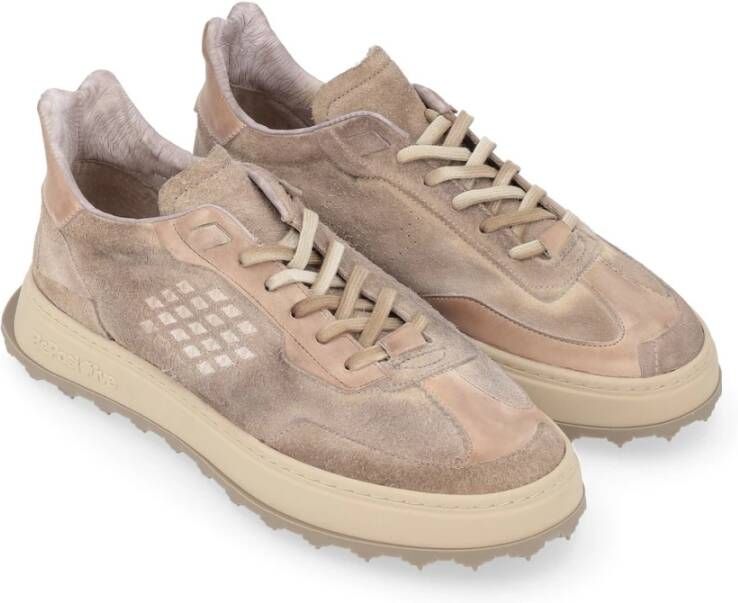 Be Positive Suède Leren Sneaker Cuprace01 Beige Heren