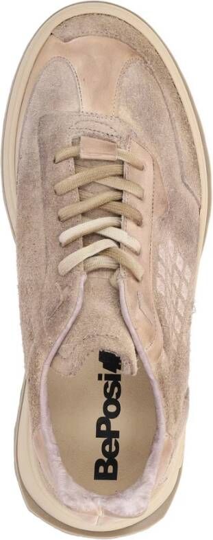 Be Positive Suède Leren Sneaker Cuprace01 Beige Heren