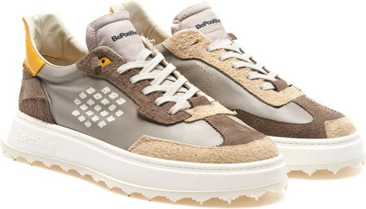 Be Positive Taupe Sneakers met Leren Details Multicolor Heren