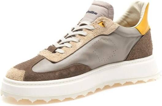 Be Positive Taupe Sneakers met Leren Details Multicolor Heren