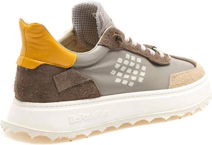 Be Positive Taupe Sneakers met Leren Details Multicolor Heren