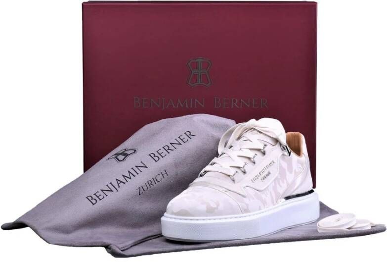 Benjamin Berner Beige Leren Sneakers Beige Heren