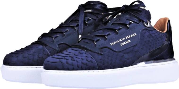 Benjamin Berner Blauwe Python Sneaker met Memory Foam Blue Heren