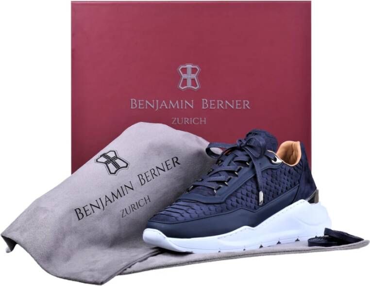 Benjamin Berner Python Cut Sneaker Blue Heren