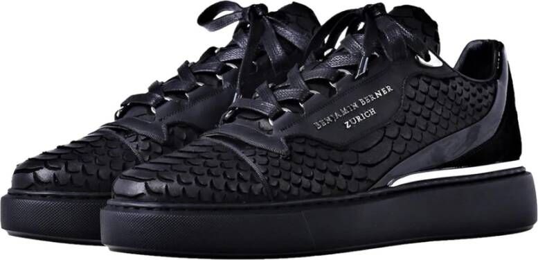 Benjamin Berner Raphael Python Cut-Matt Sneakers Black Heren