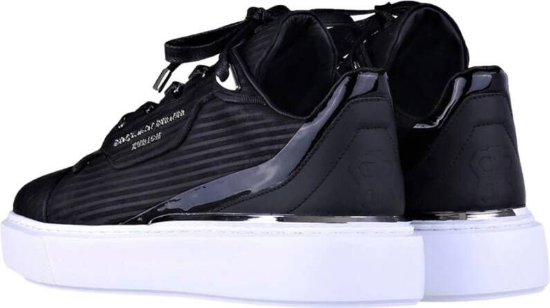 Benjamin Berner Zwarte 3D Gestreepte Sneaker Black Heren