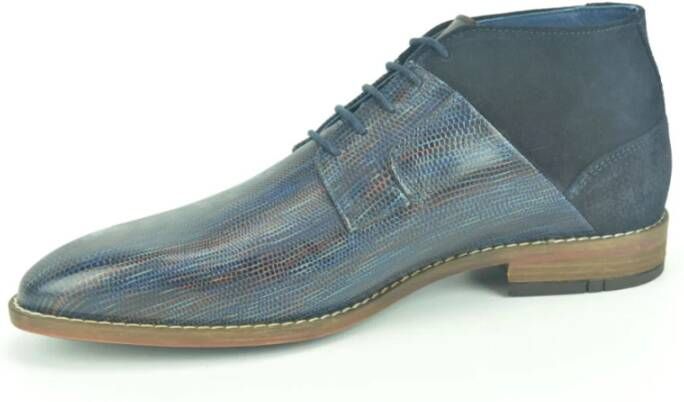 Berkelmans Blauw Bruin print jurk schoenen Blue Heren