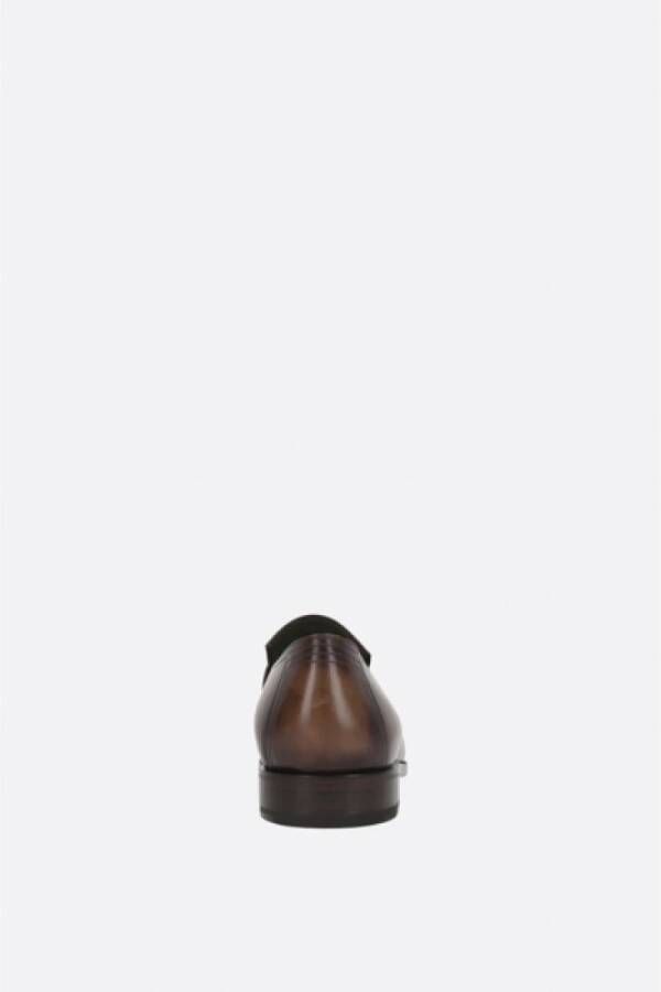 Berluti Bruin leren mocassin platte schoenen Brown Heren