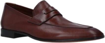 Berluti Bruine Platte Leren Loafers Brown Heren