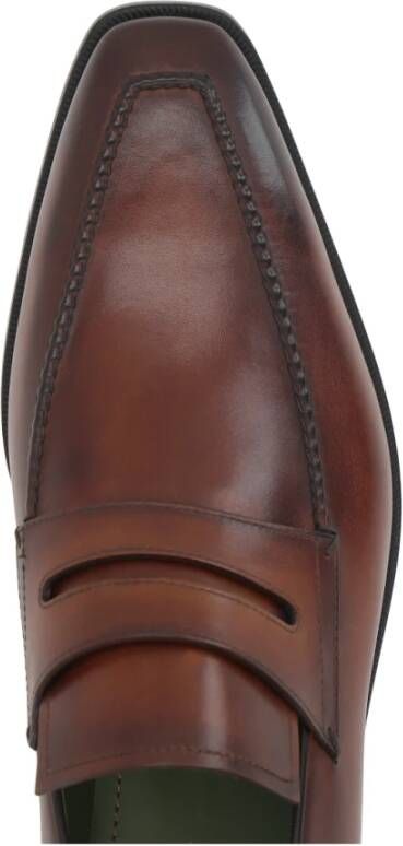 Berluti Donkerbruine leren mocassins Brown Heren