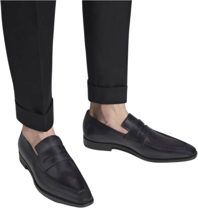 Berluti Handgemaakte Blake Constructie Leren Mocassin Black Heren