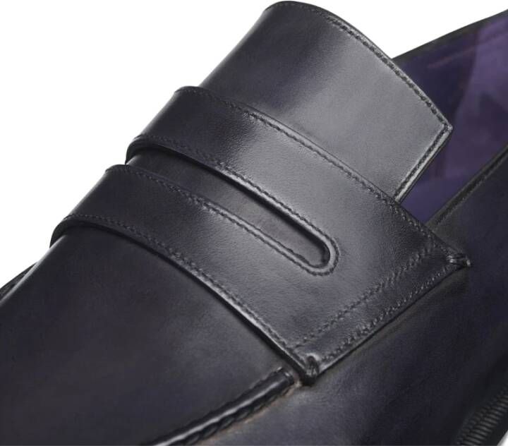 Berluti Handgemaakte Blake Constructie Leren Mocassin Black Heren