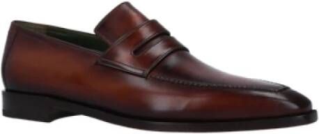 Berluti Klassieke elegante mocassin in glad mahoniekleurig leer Brown Heren