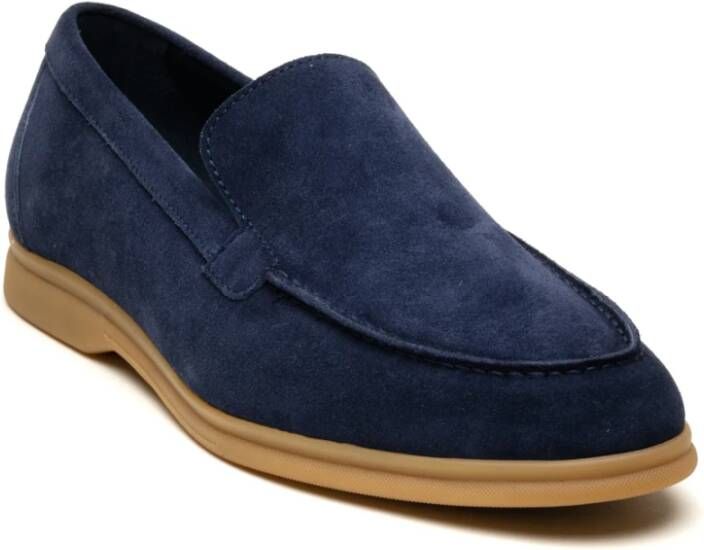 Berwick Blauwe Platte Schoenen Yankee Stijl Blue Heren