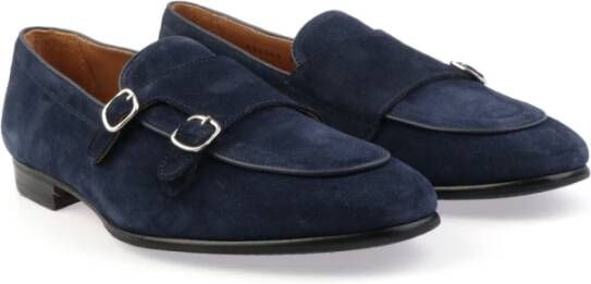 Berwick Blauwe Suède Veterschoenen Ss23 Blue Heren