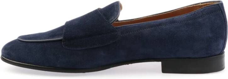 Berwick Blauwe Suède Veterschoenen Ss23 Blue Heren