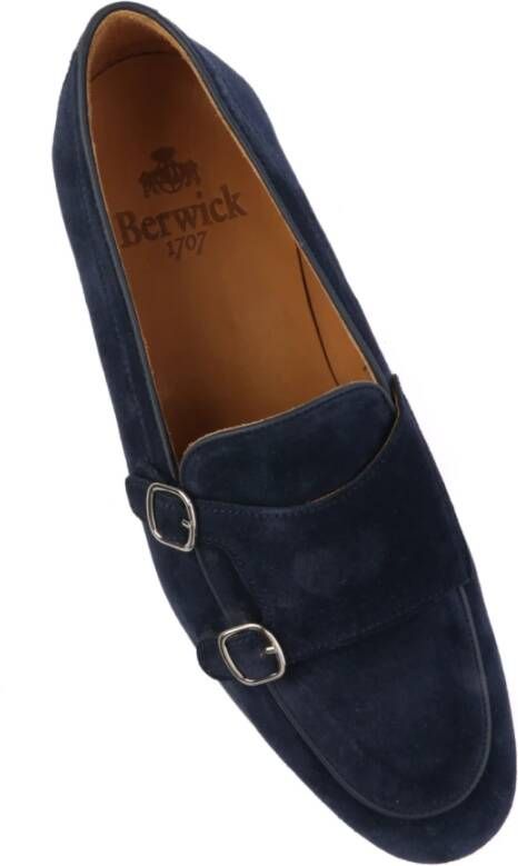 Berwick Blauwe Suède Veterschoenen Ss23 Blue Heren