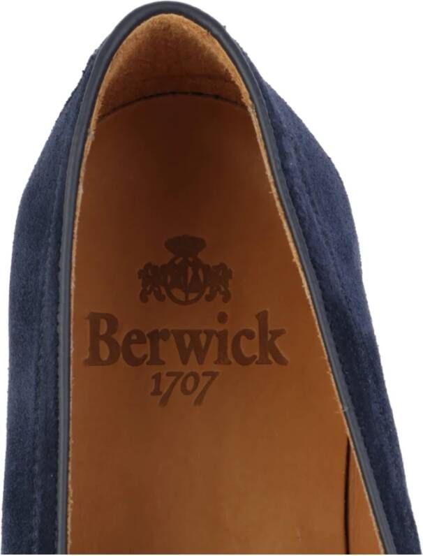 Berwick Blauwe Suède Veterschoenen Ss23 Blue Heren