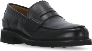 Berwick Zwarte Leren Loafers Ronde Neus Schoenen Black Heren