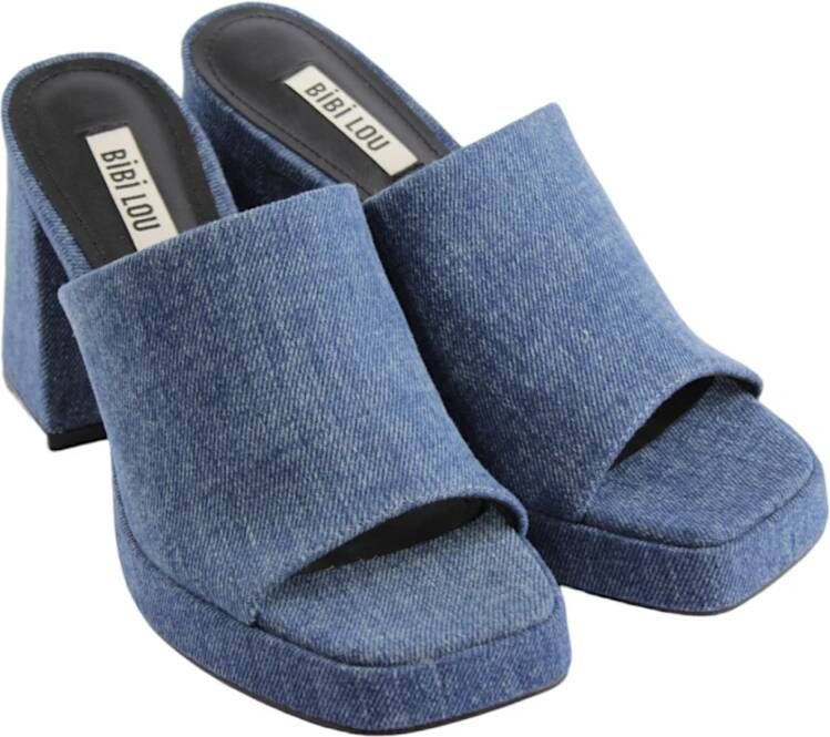 Bibi Lou Blauwe Jeans Ciabatta Sandalen Blue Dames