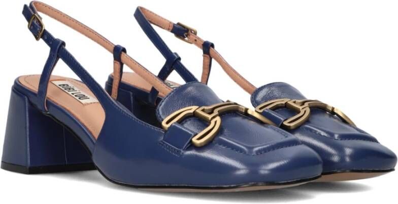 Bibi Lou Blauwe Slingbacks met Blokhak Blue Dames