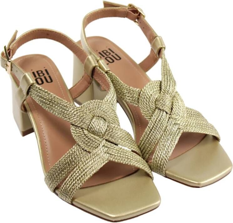 Bibi Lou Elegante Gouden Sandalen Yellow Dames