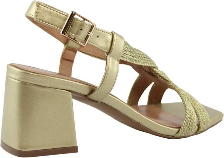 Bibi Lou Elegante Gouden Sandalen Yellow Dames