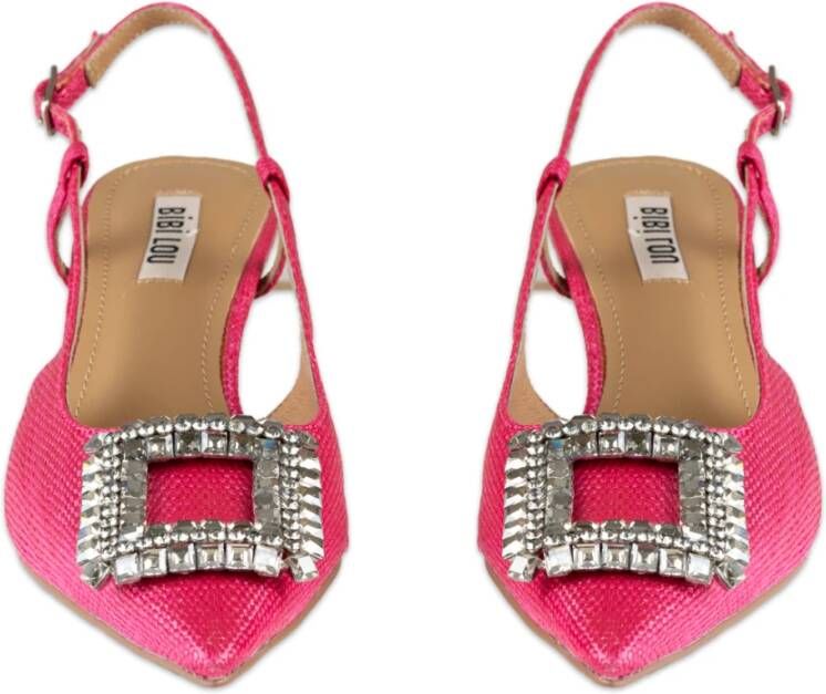 Bibi Lou Fuchsia Chanel Style Sandalen met Juweelapplicatie Pink Dames