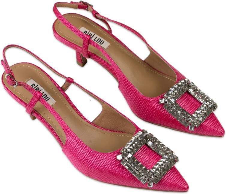 Bibi Lou Fuchsia Chanel Style Sandalen met Juweelapplicatie Pink Dames