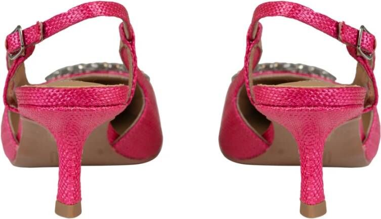 Bibi Lou Fuchsia Chanel Style Sandalen met Juweelapplicatie Pink Dames