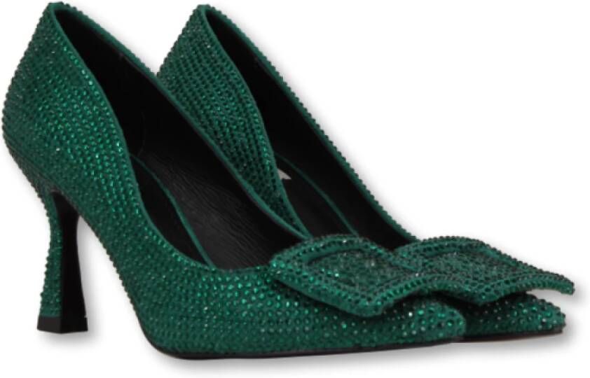 Bibi Lou Groene Strass Pump 8 5cm Hak Green Dames