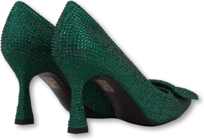 Bibi Lou Groene Strass Pump 8 5cm Hak Green Dames