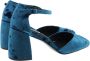 Bibi Lou Heldere Blauwe Fluweel Enkelband Hakken Blue Dames - Thumbnail 4