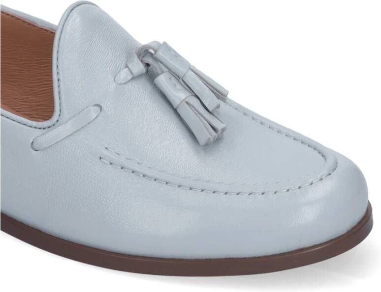 Bibi Lou Heldere Blauwe Leren Mocassin Blokhak Blue Dames