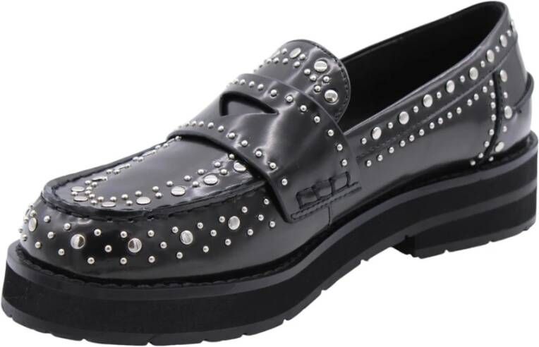 Bibi Lou Houten Schildpad Loafers voor Vrouwen Black Dames