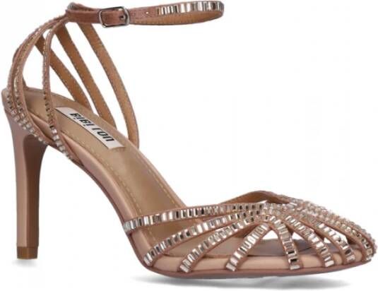 Bibi Lou Leren sandalen met kristalapplicaties Beige Dames