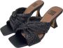 BiBi Lou Sandalen Dames Sandalen Instappers Damesschoenen Leer Blokhak 881Z94 Zwart - Thumbnail 11