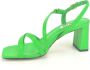 Bibi Lou Stijlvolle Leren Hoge Hak Sandalen Groen Dames - Thumbnail 3