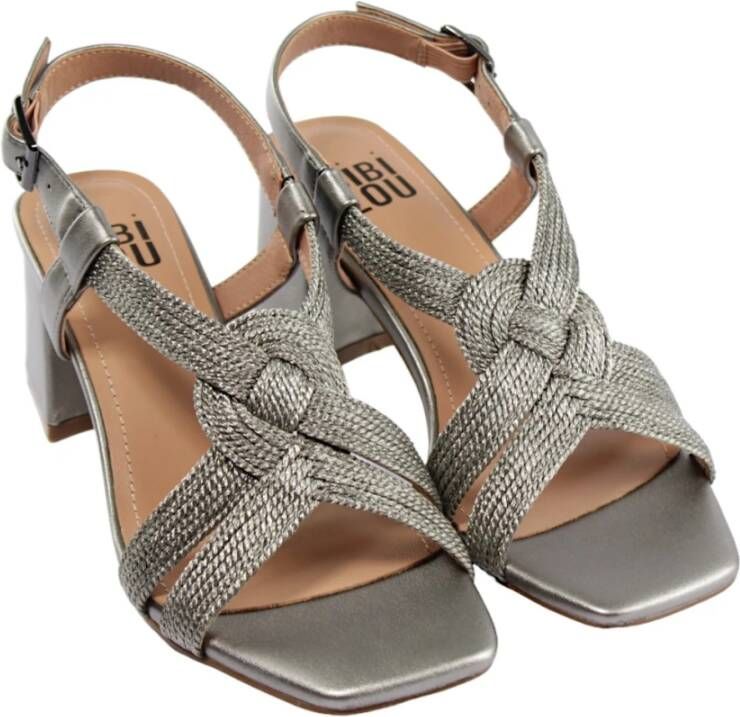 Bibi Lou Stijlvolle Leren Sandalen Gray Dames