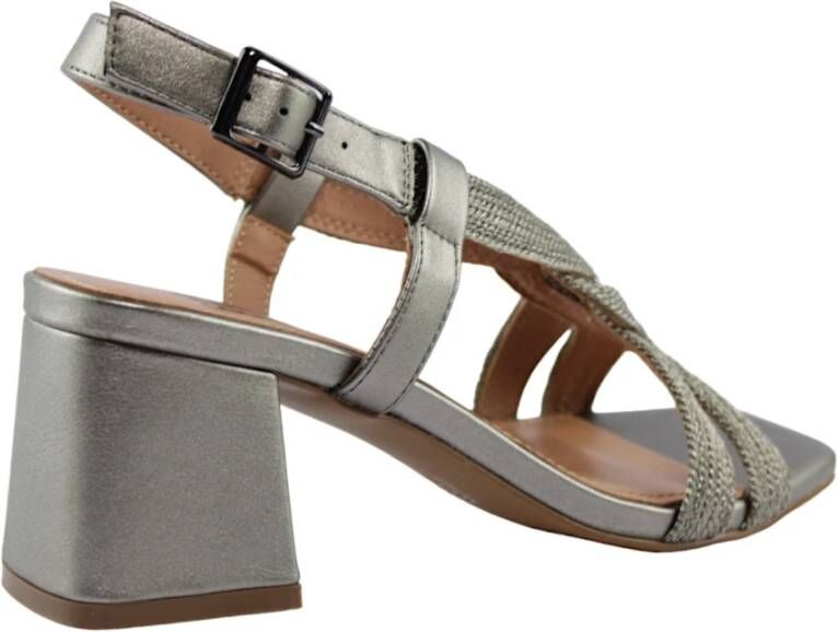 Bibi Lou Stijlvolle Leren Sandalen Gray Dames