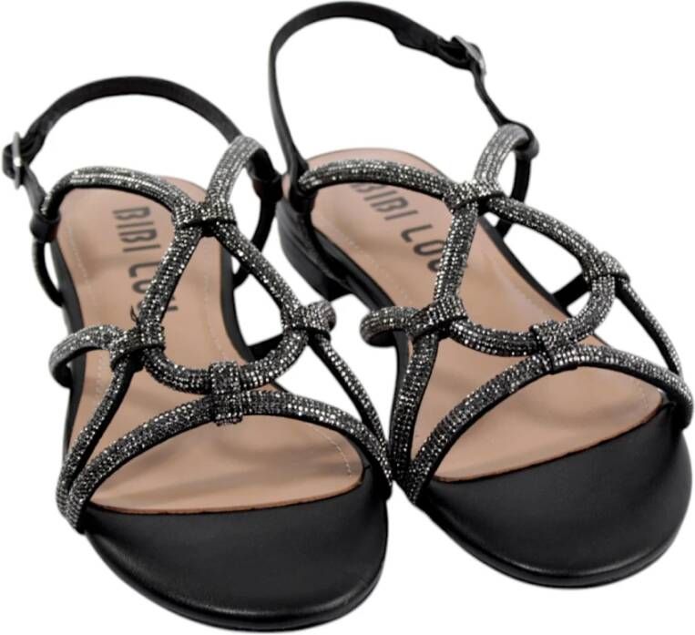 Bibi Lou Stijlvolle platte sandalen voor vrouwen Black Dames