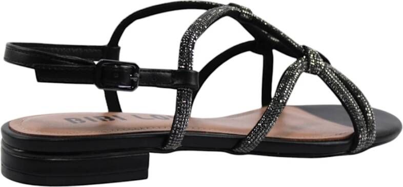 Bibi Lou Stijlvolle platte sandalen voor vrouwen Black Dames